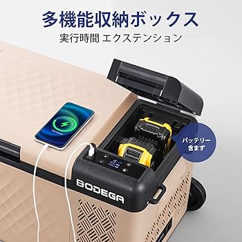 19L ポータブル冷蔵庫 車載冷蔵庫 車中泊 大容量 アウトドア Amazon.co.jp: BODEGA ポータブル冷蔵庫 19L バッテリー内蔵可能